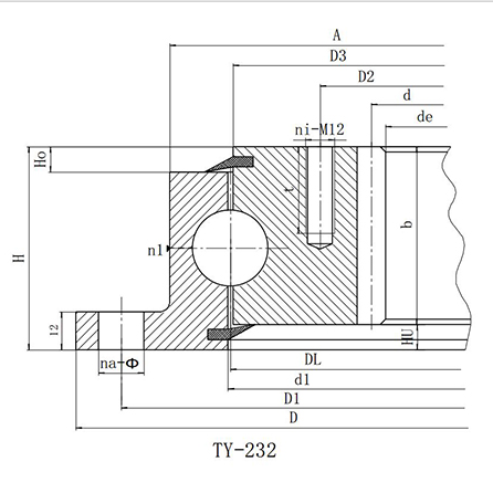 法兰系列回转轴承--TY-232.20.内齿系列