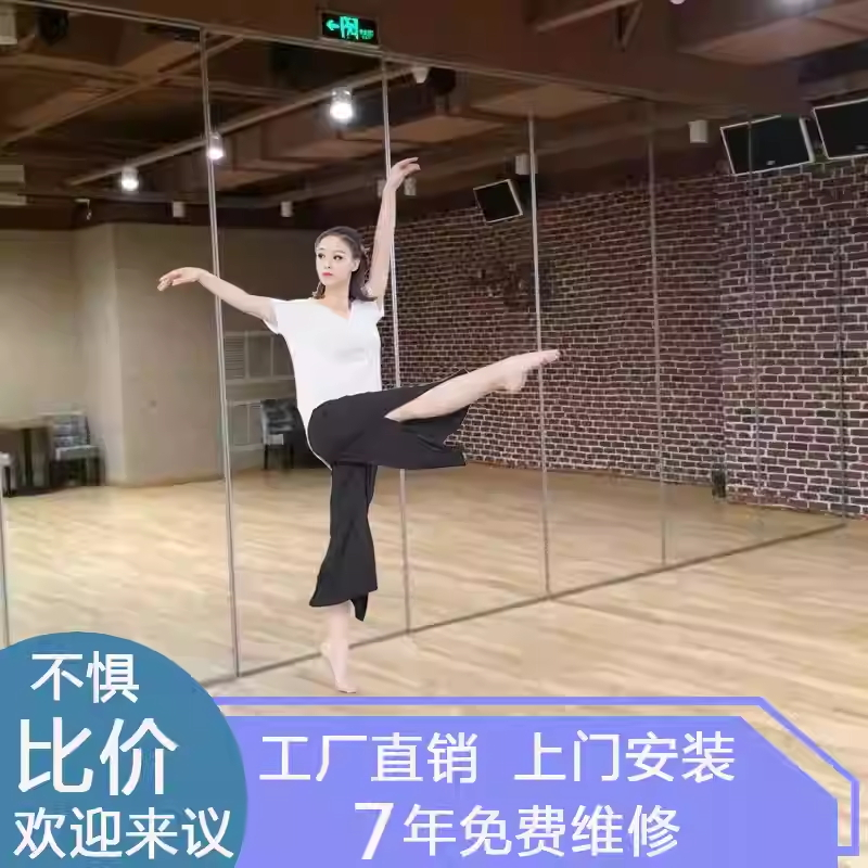 瑜伽室玻璃隔断移动隔音折叠推拉屏风上吊轨道练功房活动隔断墙