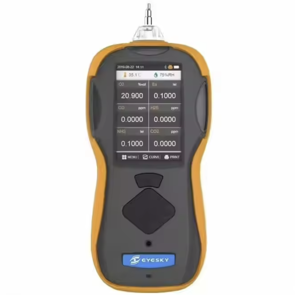 数字液晶多气体探测器工业六气体Co O2 H2s Lel可燃气体探测器