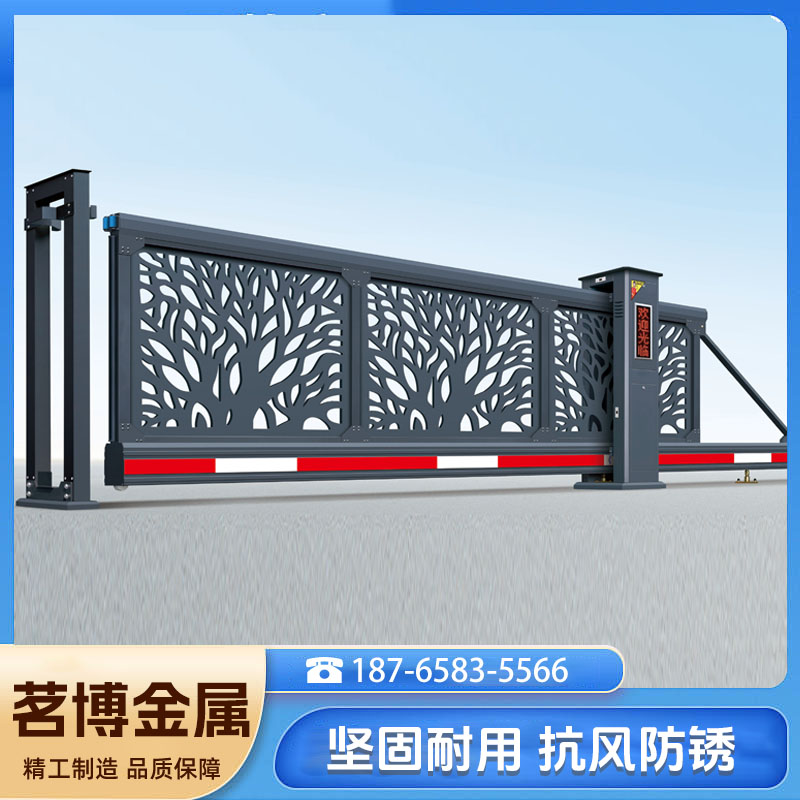 电动悬浮门 工厂小区无轨悬浮平移门 别墅庭院直线大门 茗博
