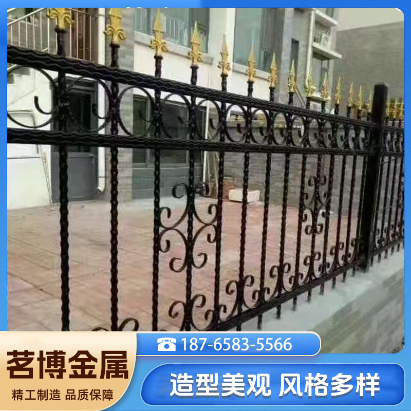 户外铁艺护栏 防锈围墙栅栏 小区厂区铁艺栏杆定制 茗博