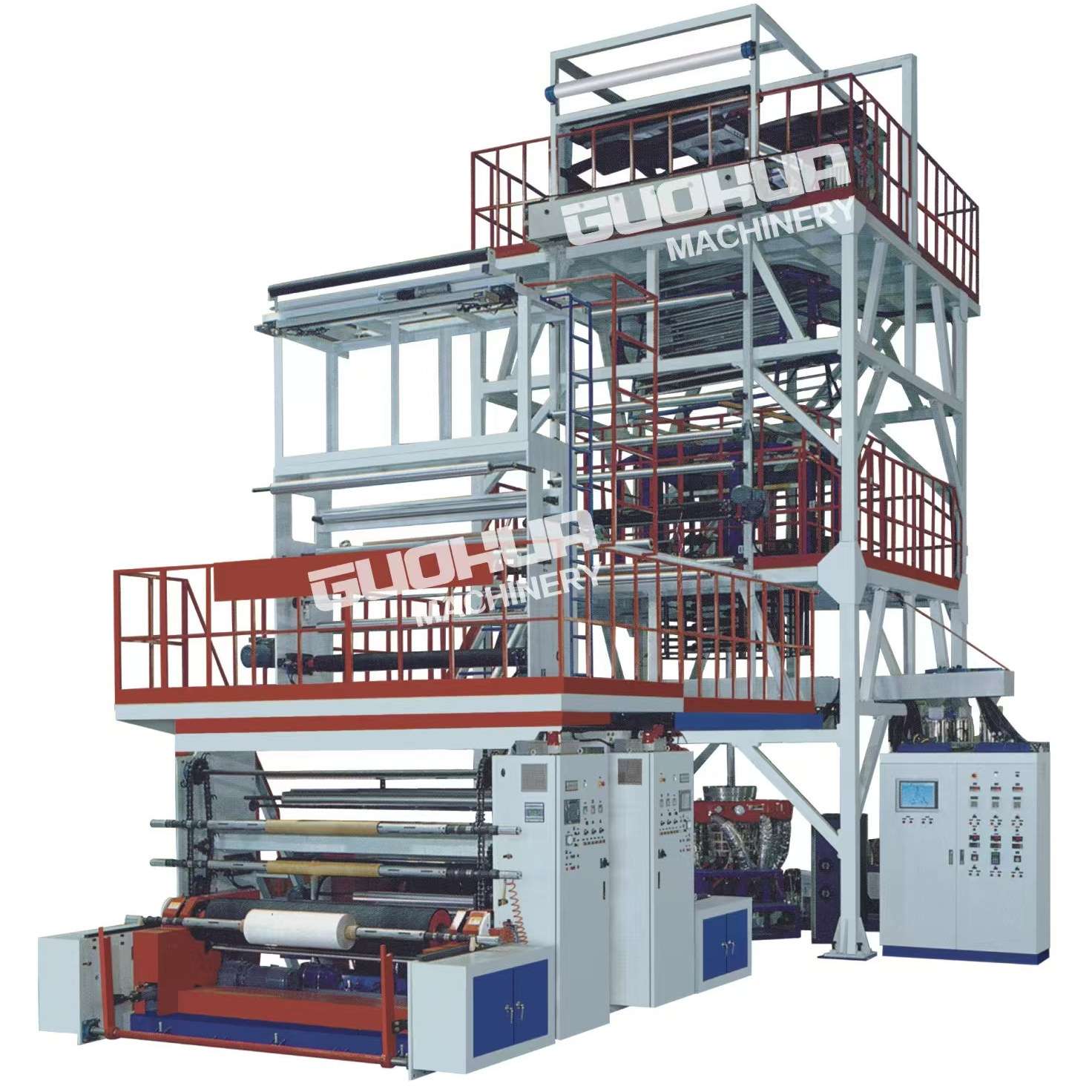 三至五层供给薄膜吹膜机机组（IBC 膜泡内冷型）