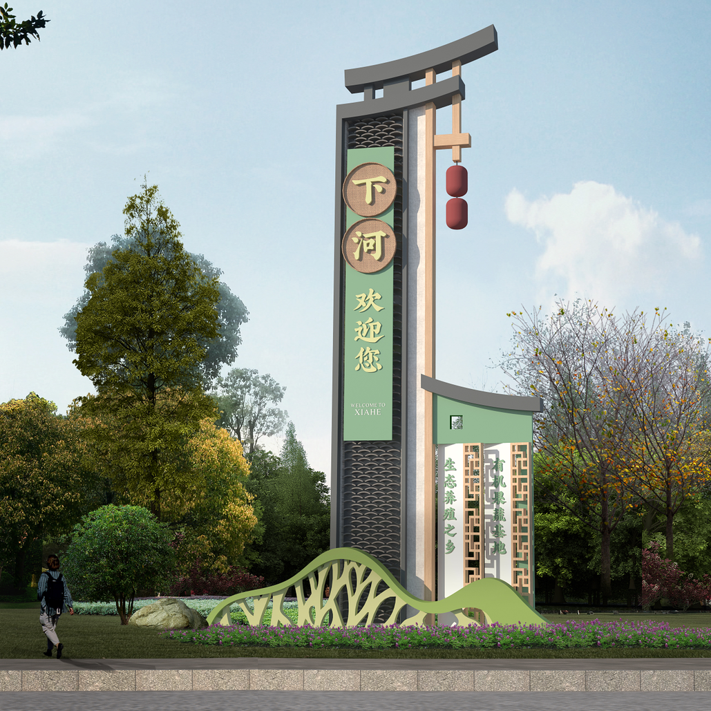 不锈钢精神堡垒 商场大型落地广告牌 地产楼盘小区户外导向牌