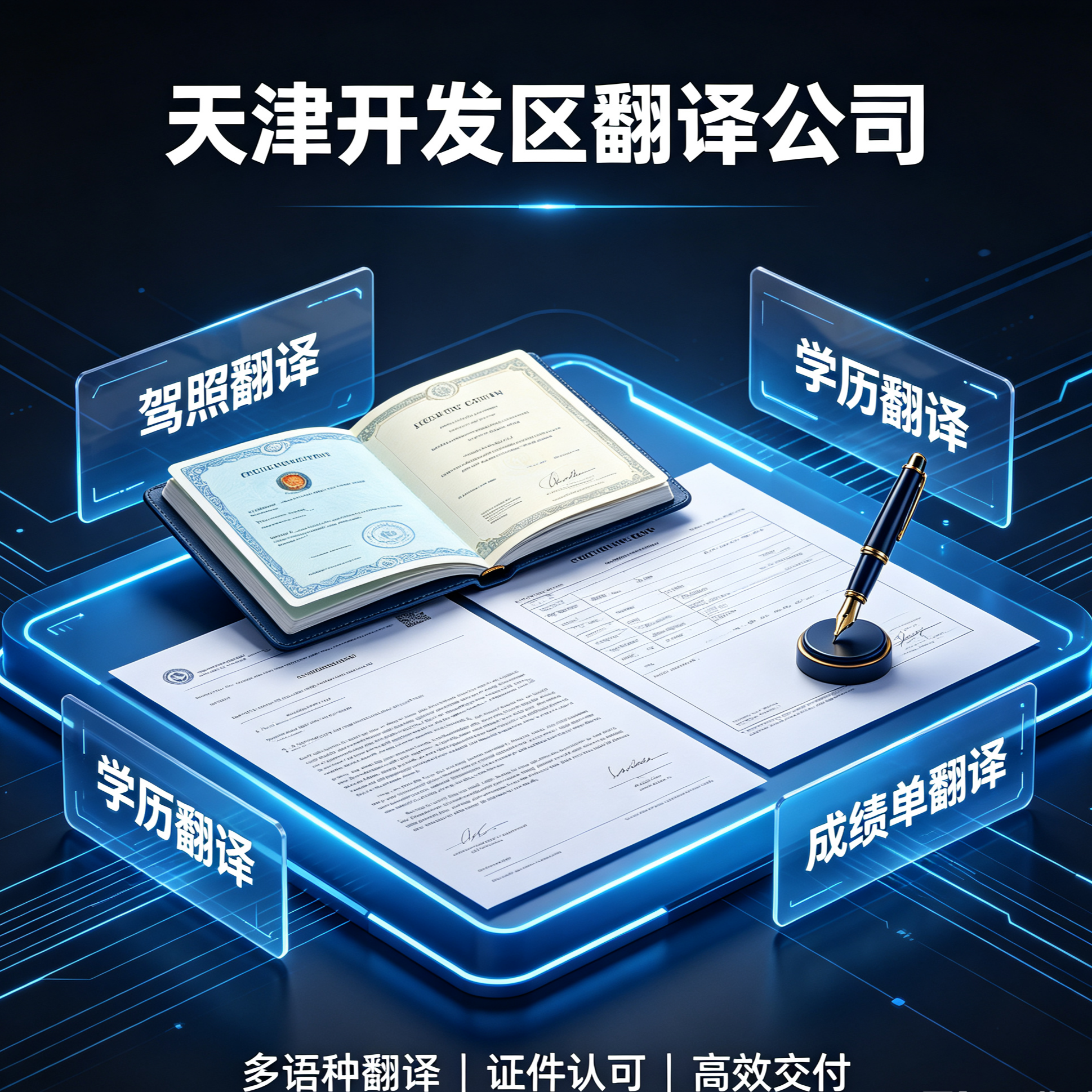 天津开发区翻译公司 学历翻译 成绩单翻译  毕业证翻译 驾照翻译