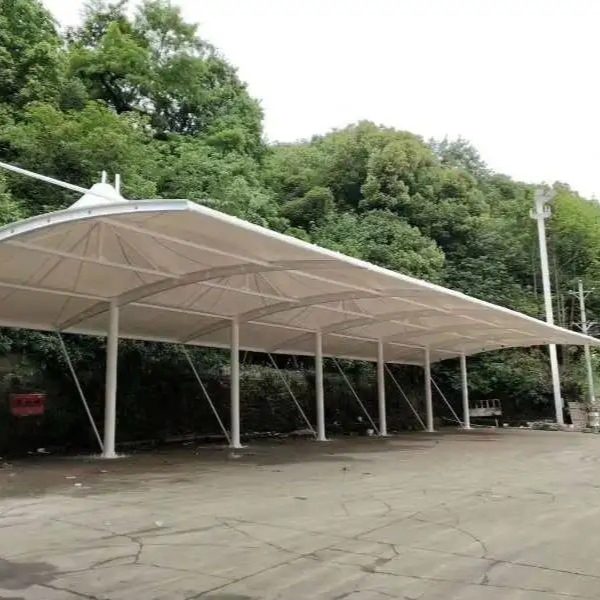 再聚膜结构西藏膜结构停车棚 充电桩遮阳棚 厂区非机动车张拉膜定制施工