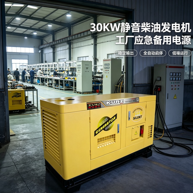 30KW库兹柴油发电机静音式低油耗KZ30GF