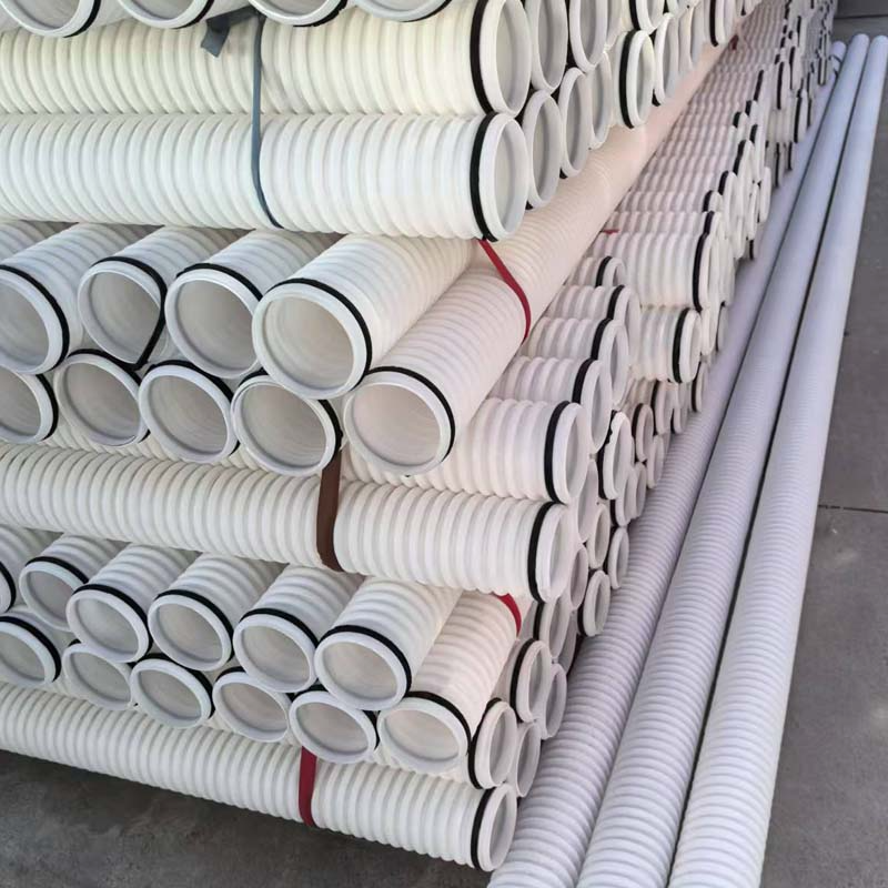 弱电工程 HDPE 白色波纹管 50/63/75 光纤网线预埋聚乙烯双壁管