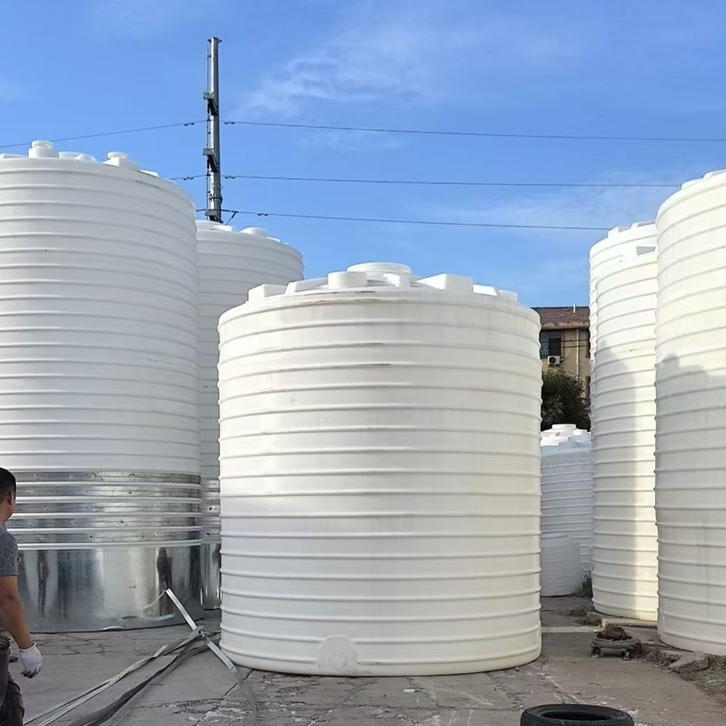 5000l塑料水塔大型滚塑-PE水桶-耐酸碱抗腐蚀白色胶桶