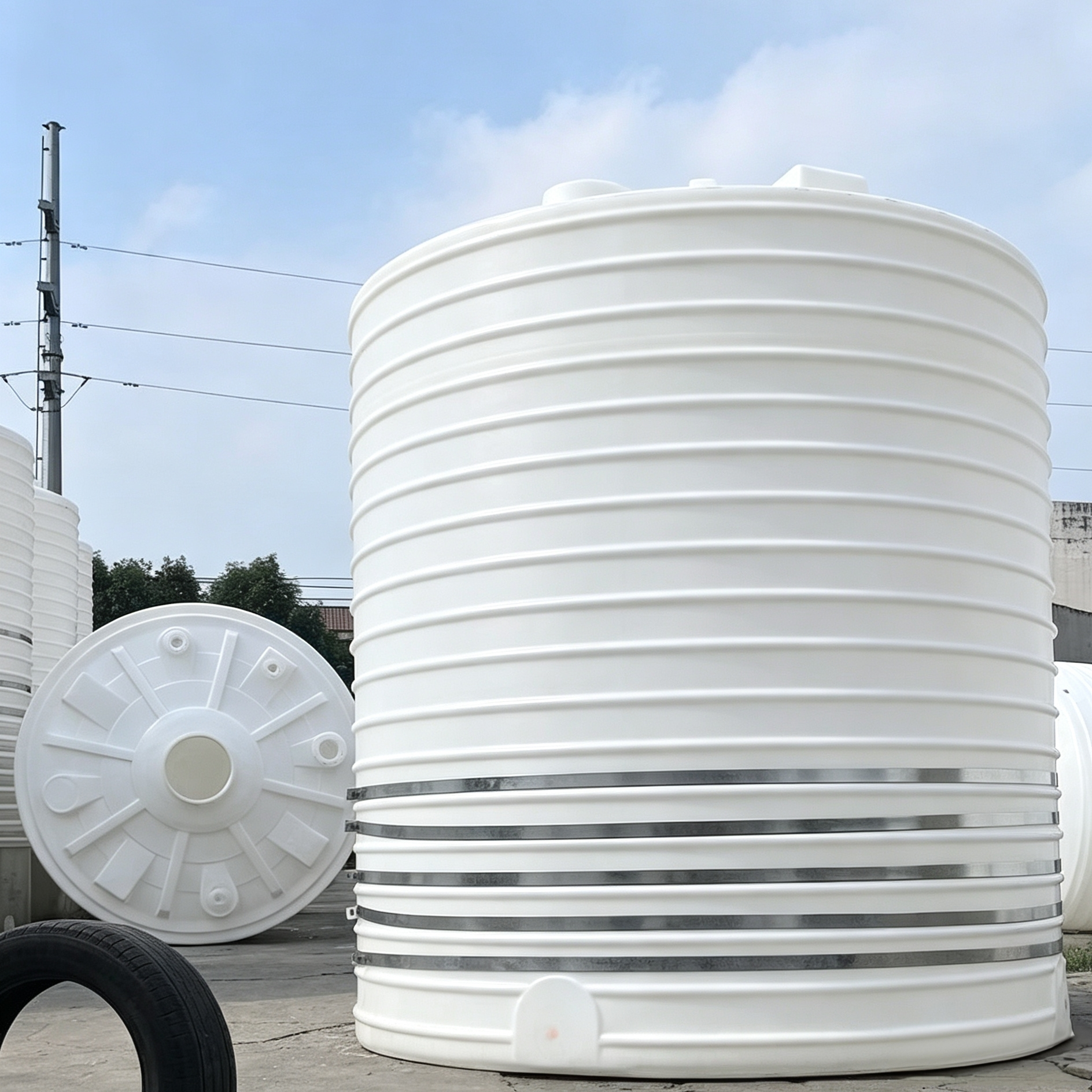 供应耐酸碱桶-30吨塑料大圆桶-大型水箱30立方塑料水塔