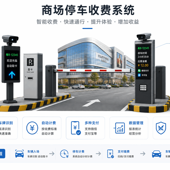 智慧无人停车收费系统 全自动停车场出入计费管控系统