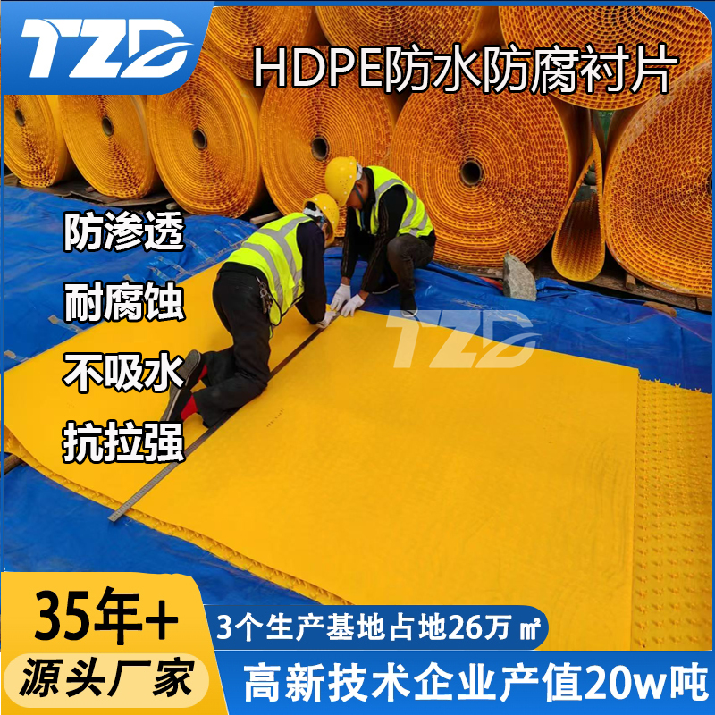多点锚固PE板 污水池管道防腐渗内衬板 底板厚度2-5mm 聚乙烯锚固板