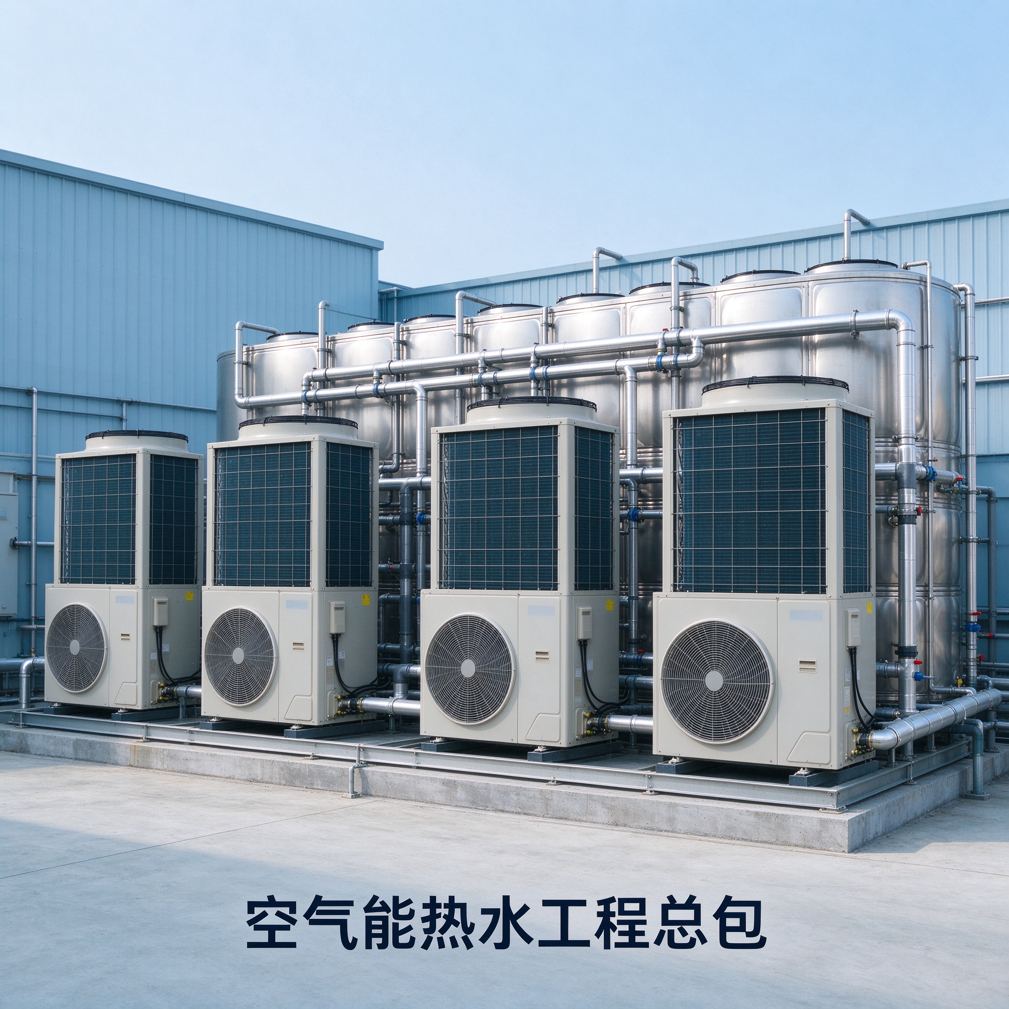 空气能热水工程总包 工厂酒店学校热水系统设计安装一站式