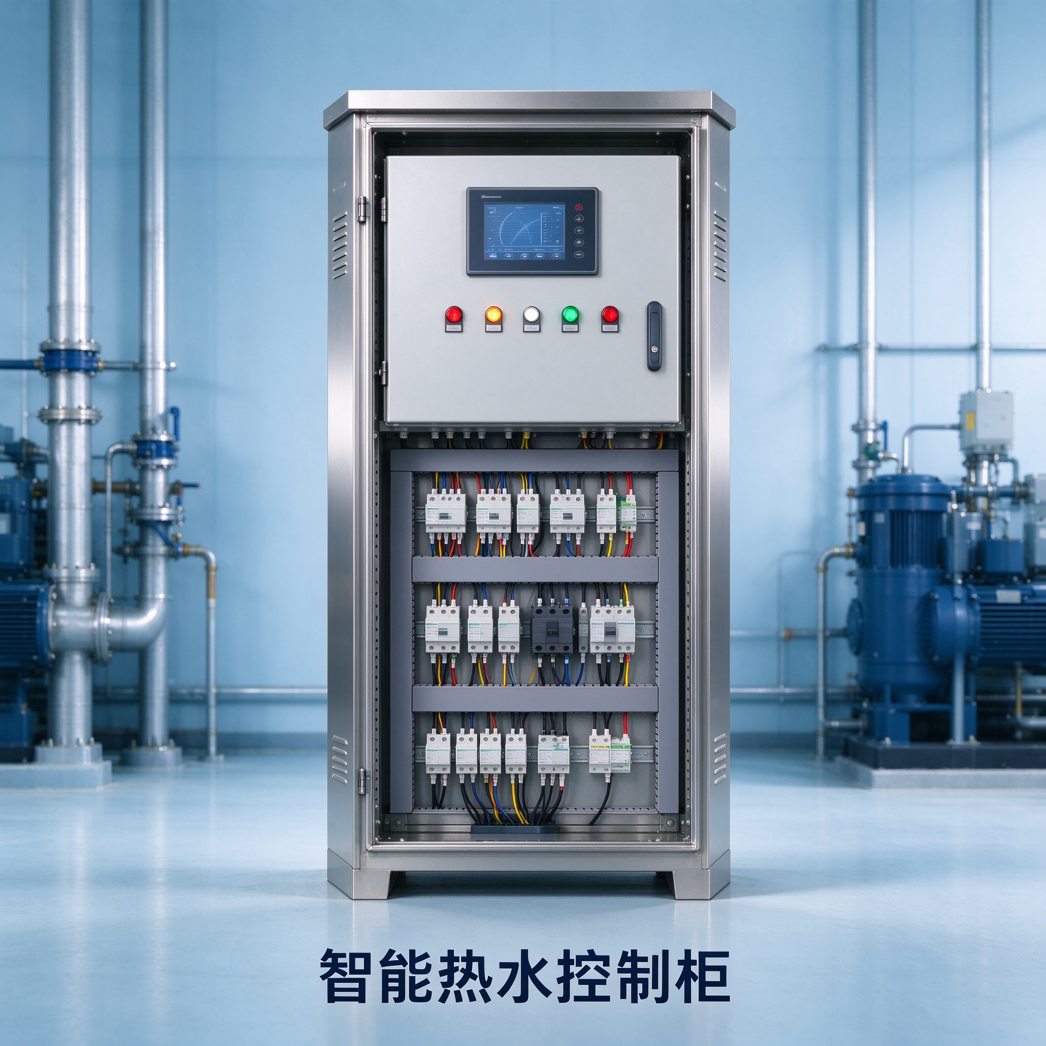 热泵热水智能控制柜 恒温恒压控制系统 远程监控电控箱定制